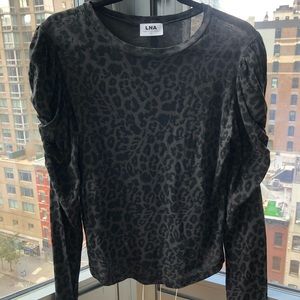 LNA long sleeve cheetah print shirt